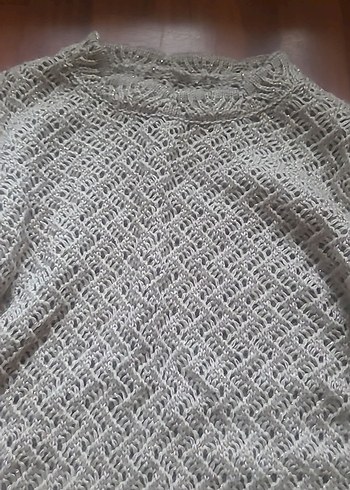 Gri Örgü Kadın Kazak Uzun Kollu - Görsel 5