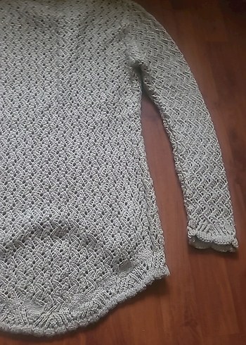 Gri Örgü Kadın Kazak Uzun Kollu - Görsel 9