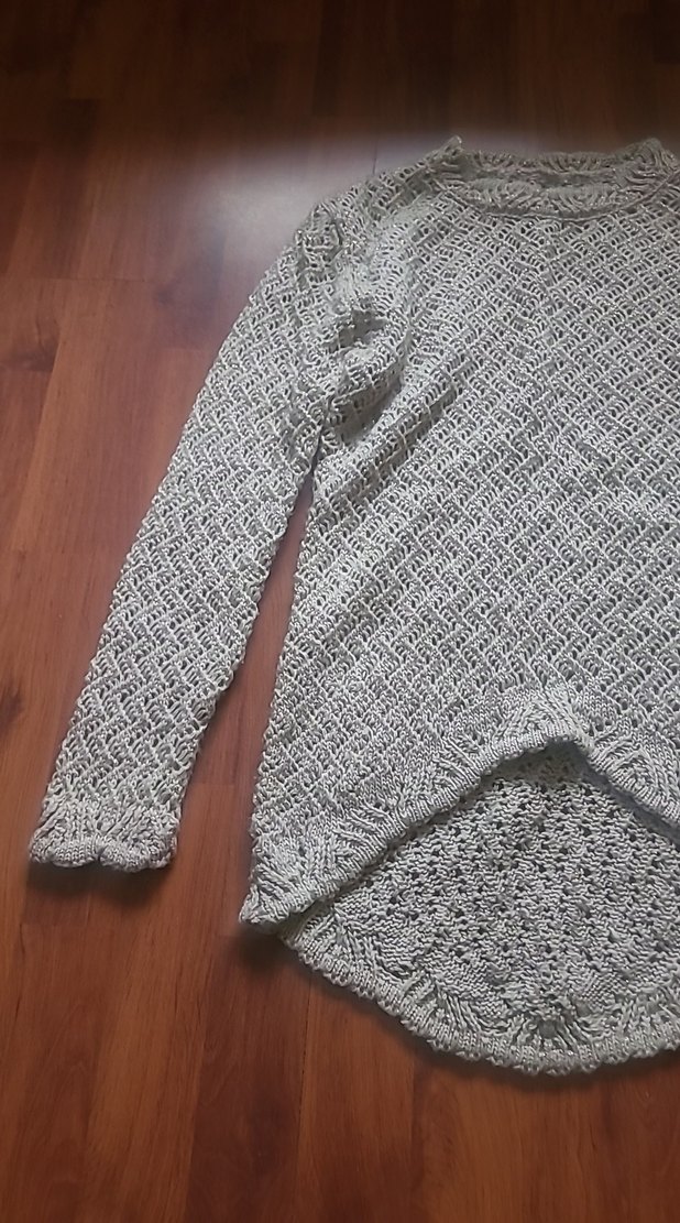Gri Örgü Kadın Kazak Uzun Kollu - Görsel 2