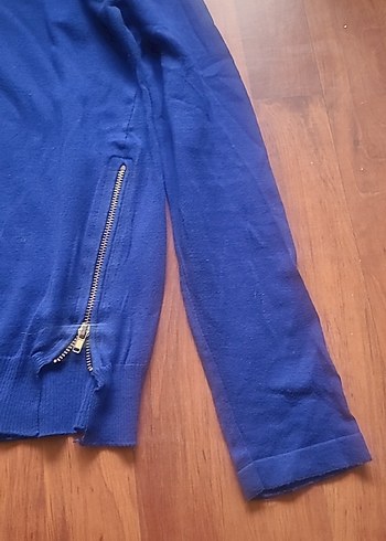 Mavi Kadın Fermuarlı Uzun Kollu Sweatshirt - Görsel 3