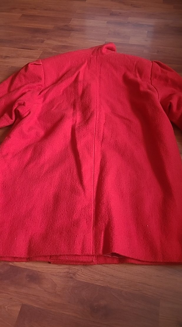 Düğmeli Kırmızı Midi Ceket - Görsel 5