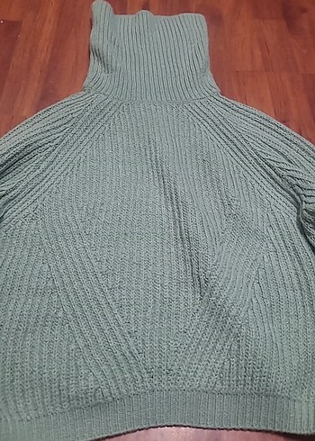 Gri Kadın Boğazlı Triko Kazak - Görsel 4