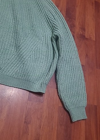 Gri Kadın Boğazlı Triko Kazak - Görsel 3