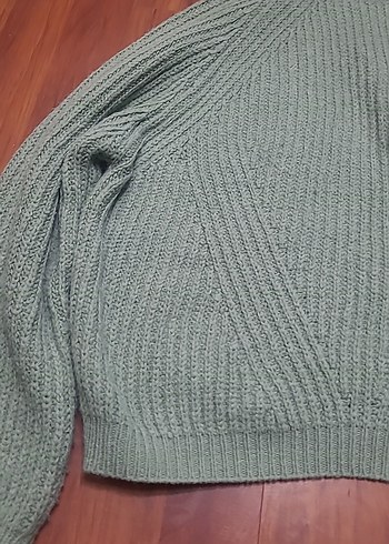 Gri Kadın Boğazlı Triko Kazak - Görsel 5