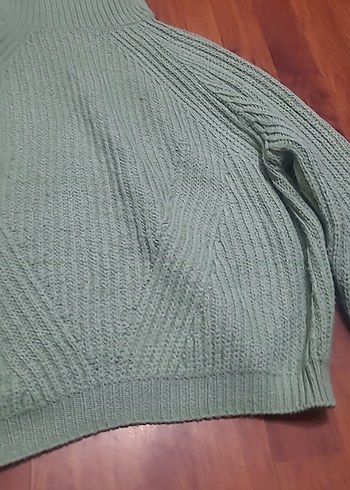 Gri Kadın Boğazlı Triko Kazak - Görsel 6