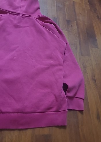 Kadın Pembe Kapüşonlu Uzun Kollu Sweatshirt - Görsel 8