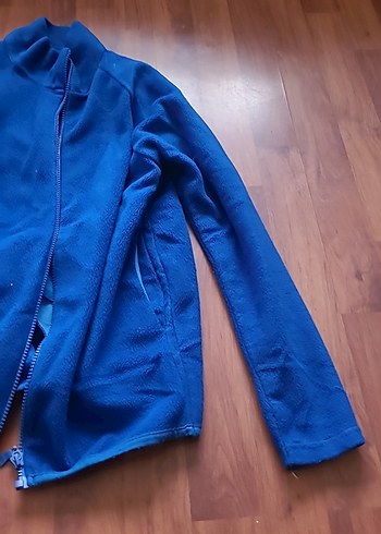 kadin Mavi Fermuarlı Polar Mont - Görsel 3