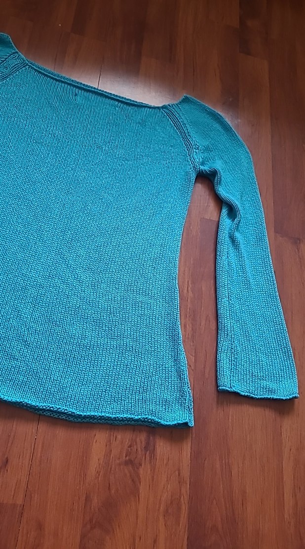 Turkuaz V Yaka Kadın Triko Kazak - Görsel 2