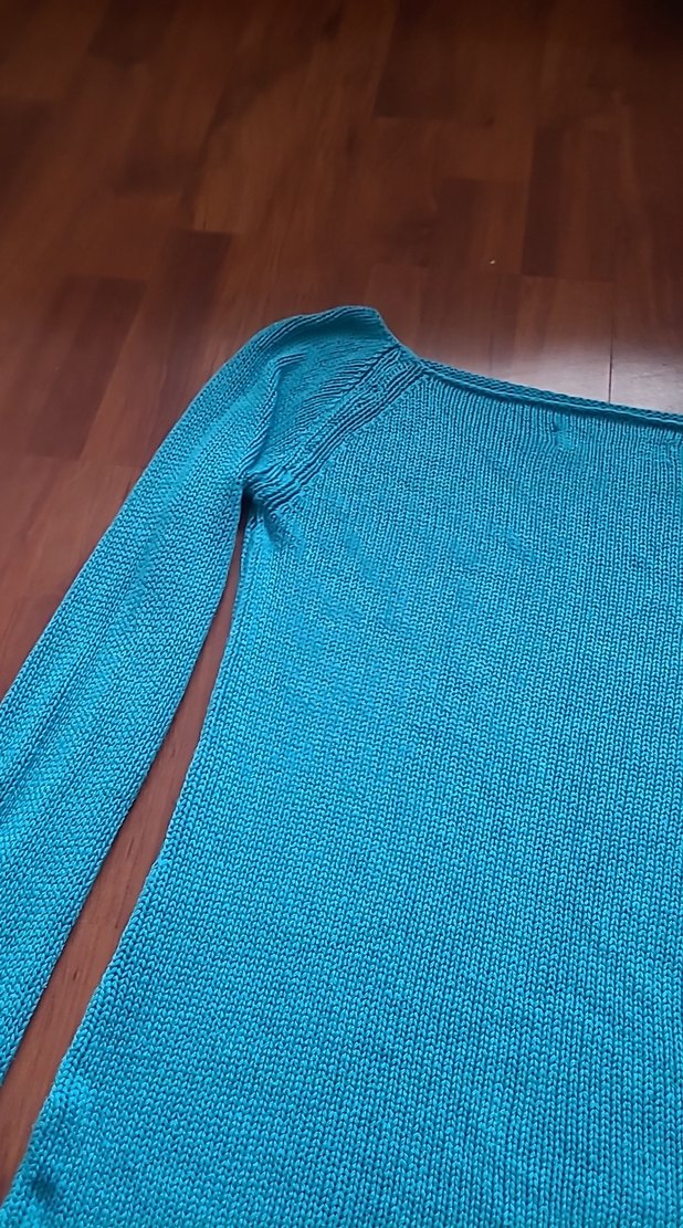 Turkuaz V Yaka Kadın Triko Kazak - Görsel 4