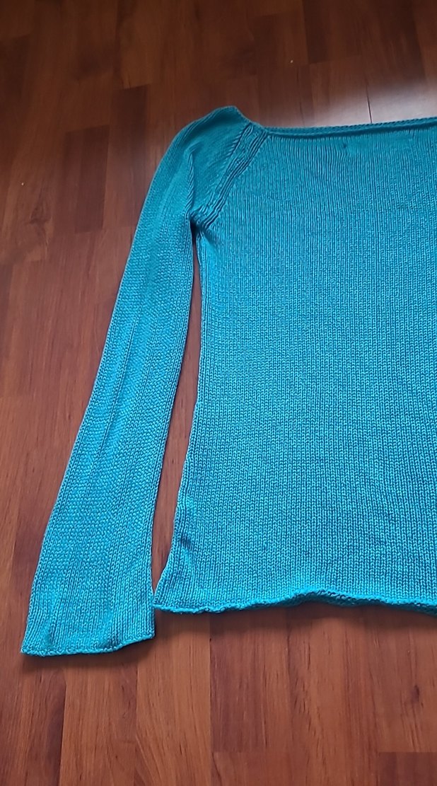 Turkuaz V Yaka Kadın Triko Kazak - Görsel 3