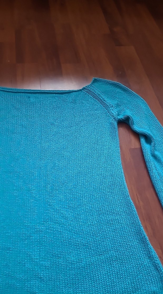 Turkuaz V Yaka Kadın Triko Kazak - Görsel 5