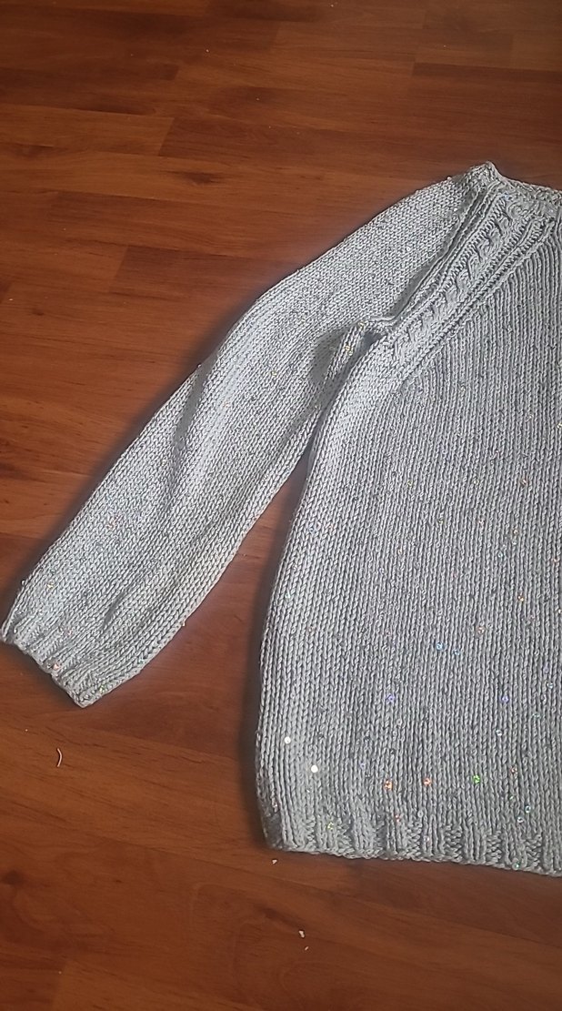 Gri Bohem Salaş Örgü Kadın Kazak - Görsel 2