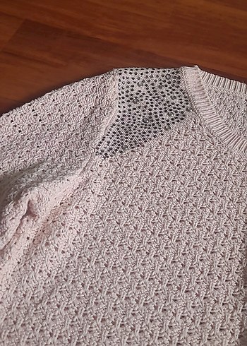 Bej Örgü Kadın Kazak, Rahat Kesim, Uzun Kollu - Görsel 4