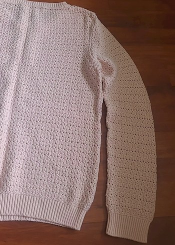 Bej Örgü Kadın Kazak, Rahat Kesim, Uzun Kollu - Görsel 6