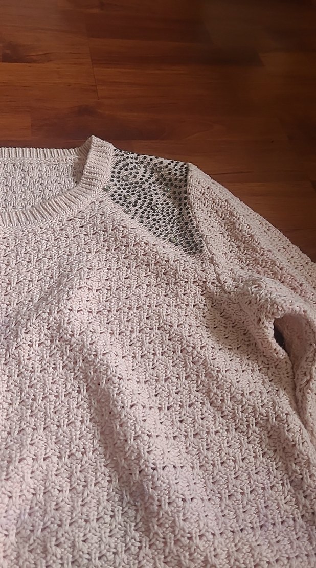 Bej Örgü Kadın Kazak, Rahat Kesim, Uzun Kollu - Görsel 5