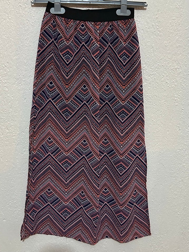 Bohem Çok Renkli Desenli Uzun Etek - Görsel 2