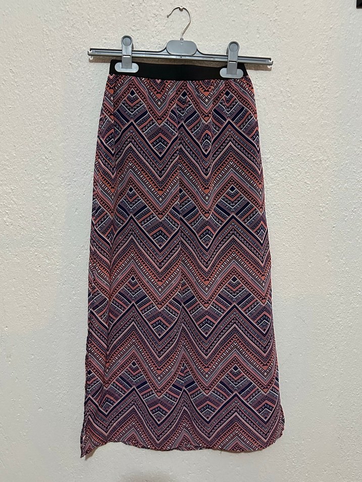 Bohem Çok Renkli Desenli Uzun Etek - Görsel 5