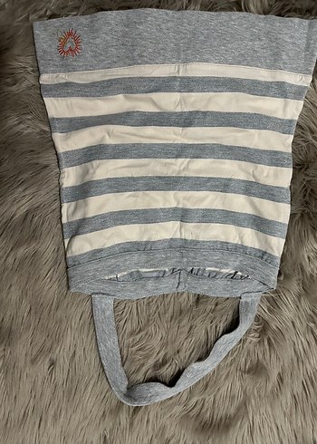 Straplez Gri Çizgili Pudra Renkli Bluz #Y2K - Görsel 3