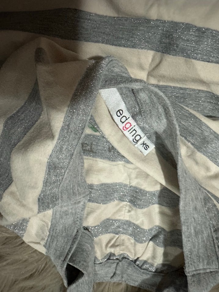 Straplez Gri Çizgili Pudra Renkli Bluz #Y2K - Görsel 4