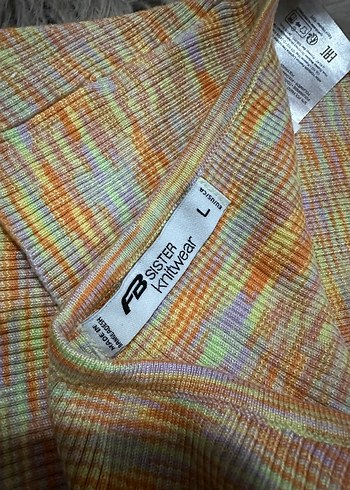 FB Renkli Örgü Halter Yaka Crop Body - Görsel 5