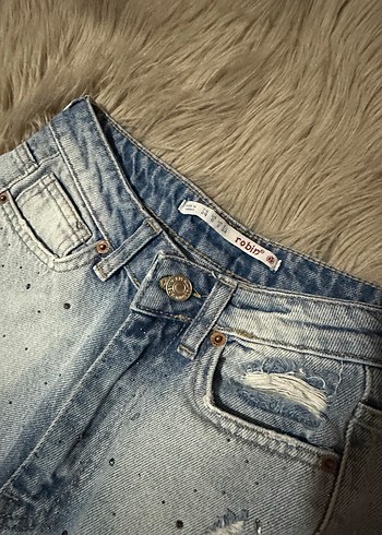 Robin Taşlı Yırtık Detaylı Mavi Gri Jean - Görsel 6