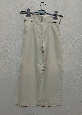 Krem Culotte Kalın Pantolon - Görsel 5