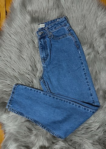Bershka Mavi Mom Vintage Jean - Görsel 4