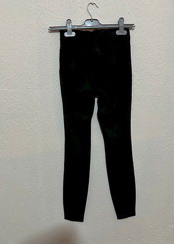 Siyah Süet Kadın Dar Paça Pantolon - Görsel 2