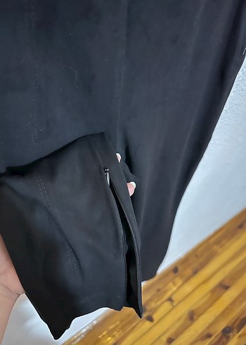 Siyah Süet Kadın Dar Paça Pantolon - Görsel 5