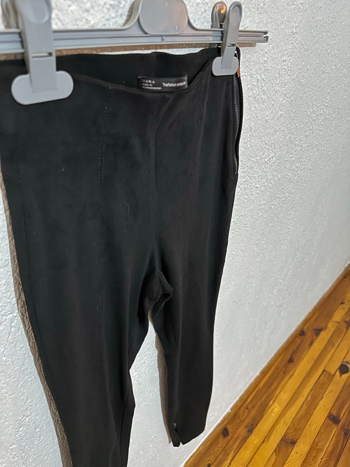 Siyah Süet Kadın Dar Paça Pantolon - Görsel 4