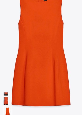 Zara Parlak Turuncu Yüksek Yakalı Mini Elbise - Görsel 3