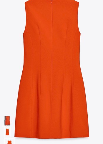 Zara Parlak Turuncu Yüksek Yakalı Mini Elbise - Görsel 4