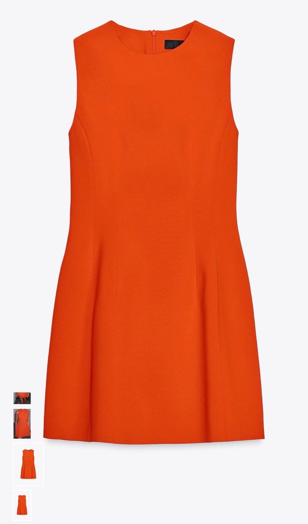 Zara Parlak Turuncu Yüksek Yakalı Mini Elbise - Görsel 3