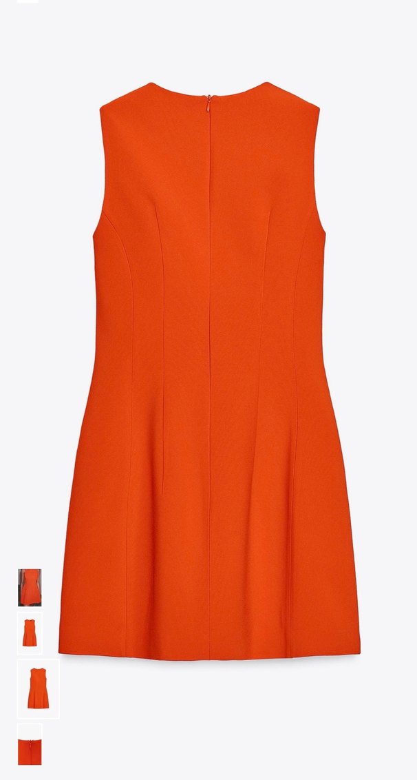 Zara Parlak Turuncu Yüksek Yakalı Mini Elbise - Görsel 4