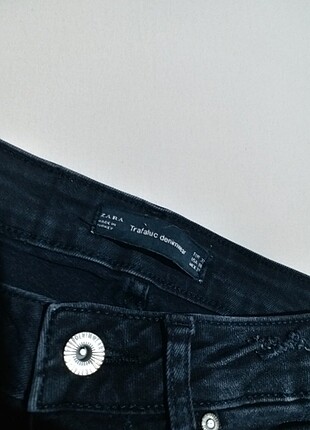 Zara 32 Beden Siyah Işlemeli Kot Pantolon - Görsel 5