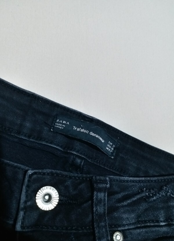 Zara 32 Beden Siyah Işlemeli Kot Pantolon - Görsel 5