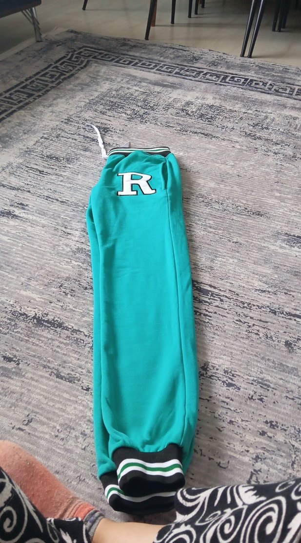 Turkuaz Elastik Belli Hamile Eşofman Altı - Görsel 3