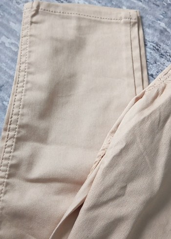 Bej Kadın Pamuk Kumaş Pantolon - Görsel 2