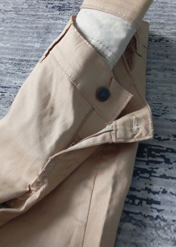 Bej Kadın Pamuk Kumaş Pantolon - Görsel 3