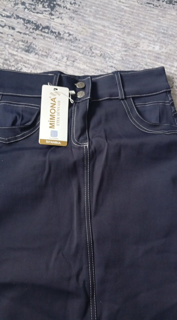 Siyah Kadın Midi Denim Etek Fermuarlı - Görsel 2