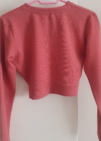 Pembe Nike Kısa Triko Sweatshirt - Görsel 2