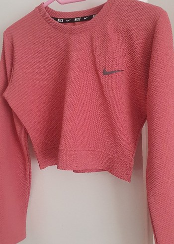 Pembe Nike Kısa Triko Sweatshirt - Görsel 4