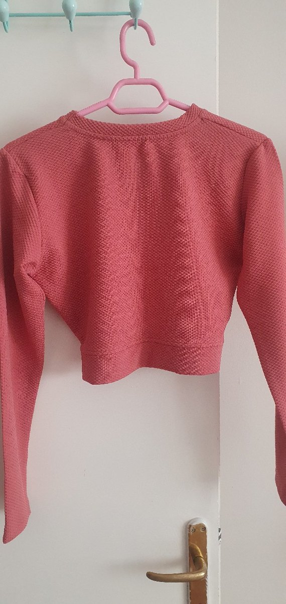 Pembe Nike Kısa Triko Sweatshirt - Görsel 2