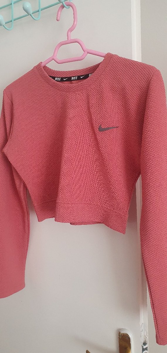 Pembe Nike Kısa Triko Sweatshirt - Görsel 4