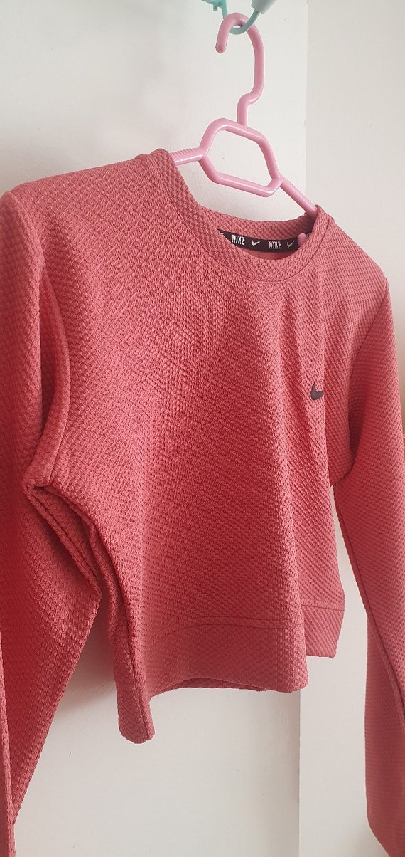 Pembe Nike Kısa Triko Sweatshirt - Görsel 5