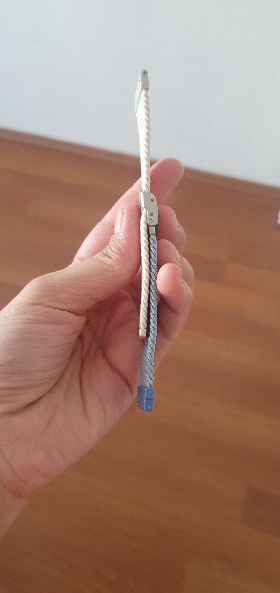 Mavi ve Gri Örgü Erkek Saat Kayışı - Görsel 4