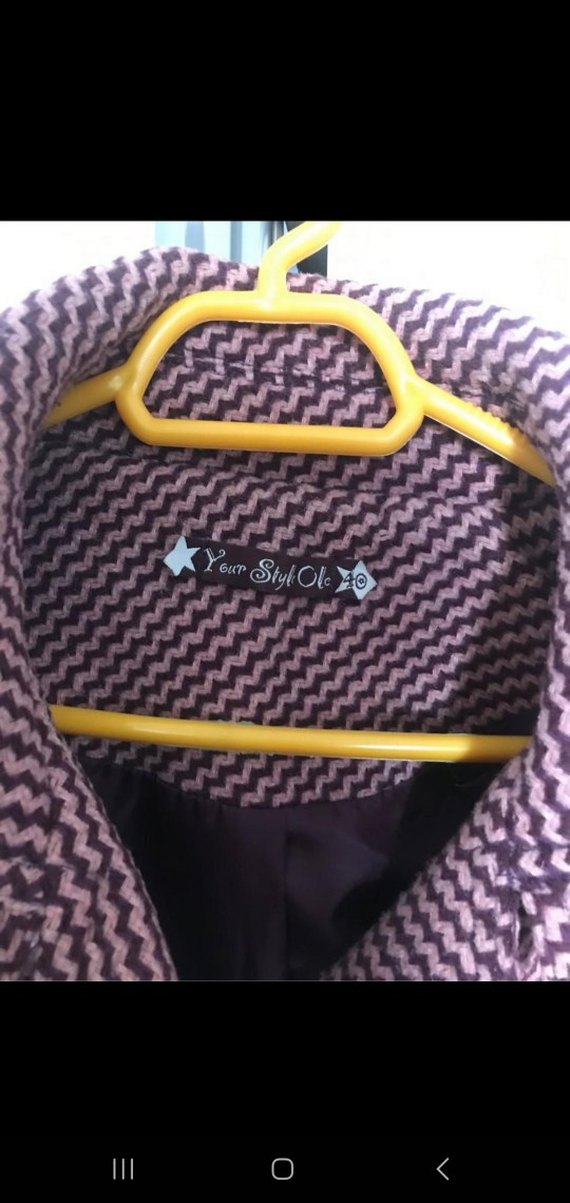 Düğmeli Kemerli Bordo Kaban - Görsel 2