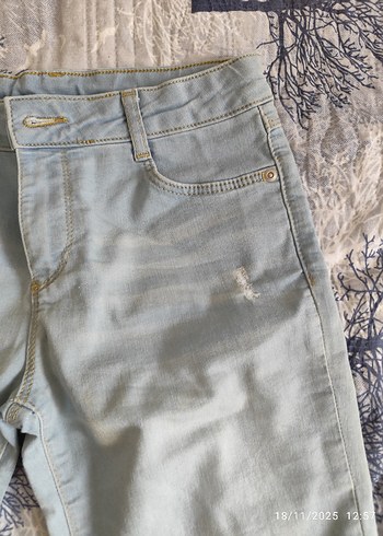 Gri çocuk Kot Şort Loose Fit - Görsel 2