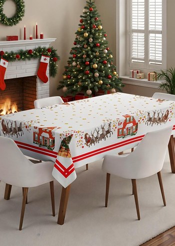 Baskılı Noel Masa Örtüsü - Görsel 9