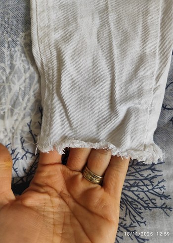 Beyaz Midi Boy çocuk Denim Pantolon - Görsel 2